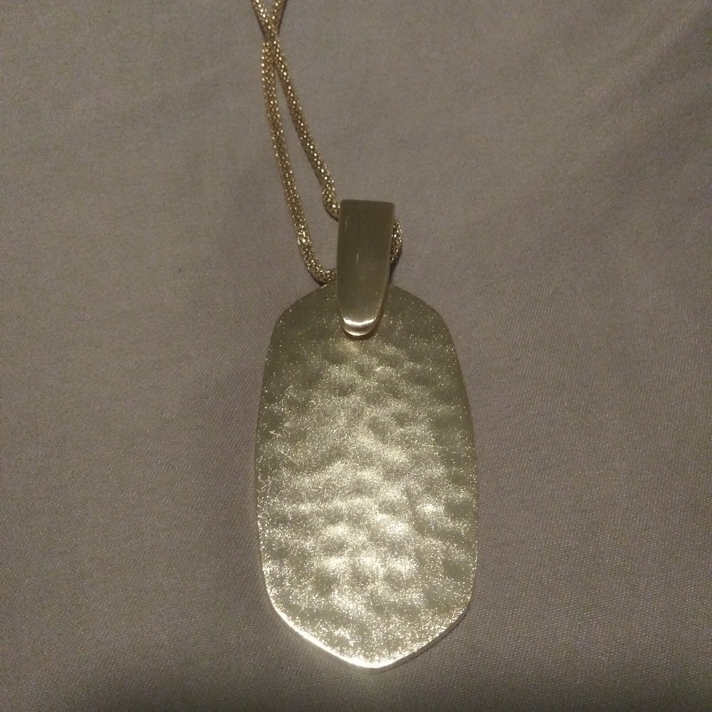 Inez Hammered Long Pendant Necklace